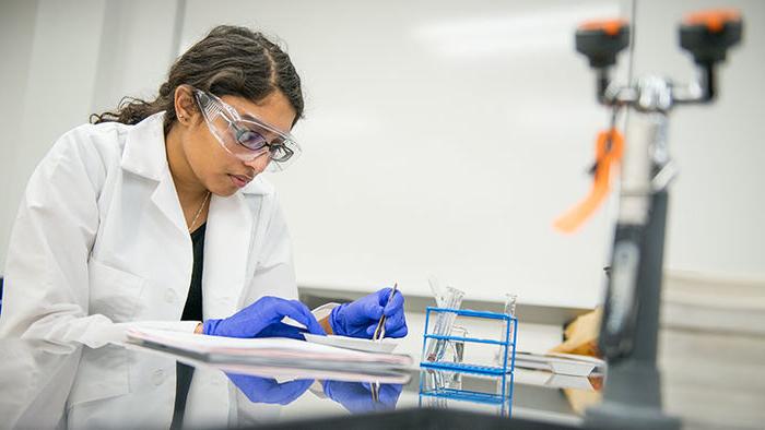 stem student in lab